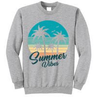 Summer Vibes Retro Sunset Vintage Palm Tree Sweatshirt