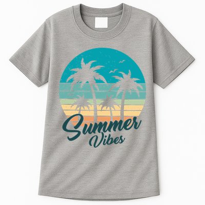 Summer Vibes Retro Sunset Vintage Palm Tree Tall T-Shirt