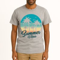 Summer Vibes Retro Sunset Vintage Palm Tree Tall T-Shirt