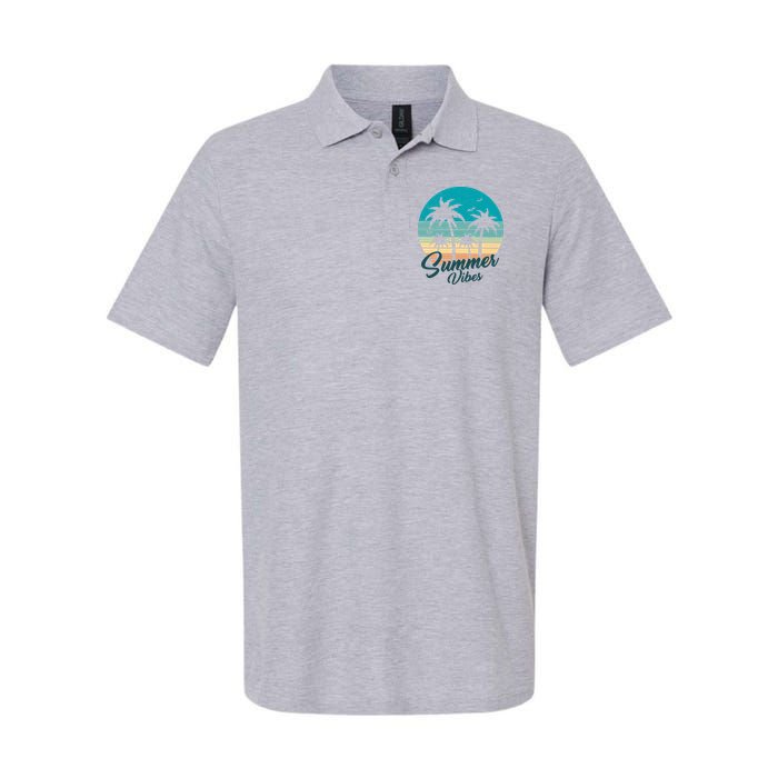 Summer Vibes Retro Sunset Vintage Palm Tree Polo