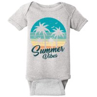 Summer Vibes Retro Sunset Vintage Palm Tree Baby Bodysuit
