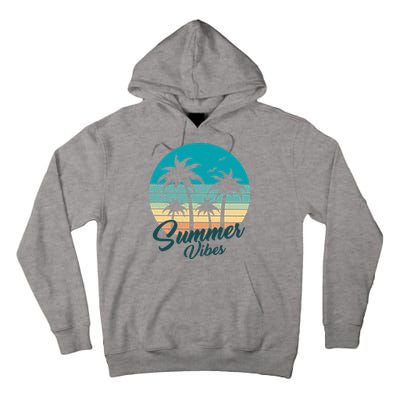 Summer Vibes Retro Sunset Vintage Palm Tree Tall Hoodie