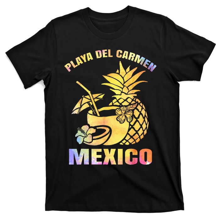 Summer Vacation Retro Sunset Mexico Playa Del Carmen Beach T-Shirt