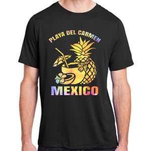 Summer Vacation Retro Sunset Mexico Playa Del Carmen Beach Adult ChromaSoft Performance T-Shirt