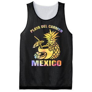 Summer Vacation Retro Sunset Mexico Playa Del Carmen Beach Mesh Reversible Basketball Jersey Tank