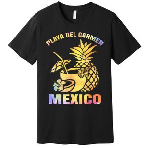 Summer Vacation Retro Sunset Mexico Playa Del Carmen Beach Premium T-Shirt