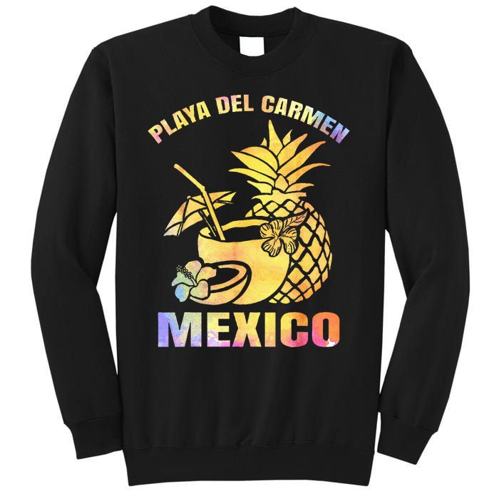 Summer Vacation Retro Sunset Mexico Playa Del Carmen Beach Tall Sweatshirt