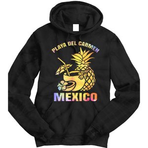 Summer Vacation Retro Sunset Mexico Playa Del Carmen Beach Tie Dye Hoodie