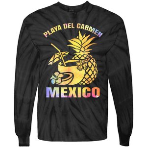 Summer Vacation Retro Sunset Mexico Playa Del Carmen Beach Tie-Dye Long Sleeve Shirt