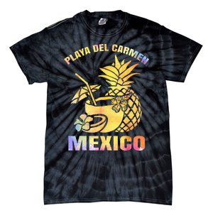 Summer Vacation Retro Sunset Mexico Playa Del Carmen Beach Tie-Dye T-Shirt