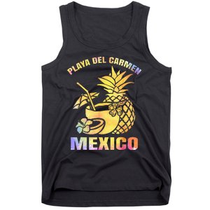 Summer Vacation Retro Sunset Mexico Playa Del Carmen Beach Tank Top