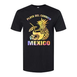 Summer Vacation Retro Sunset Mexico Playa Del Carmen Beach Softstyle CVC T-Shirt