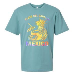 Summer Vacation Retro Sunset Mexico Playa Del Carmen Beach Sueded Cloud Jersey T-Shirt