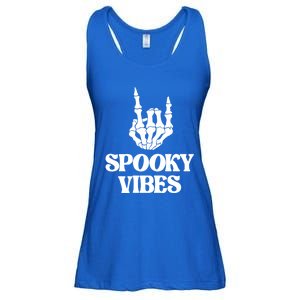 Spooky Vibes Rock Out Skeleton Hand Halloween Retro Vintrage Gift Ladies Essential Flowy Tank