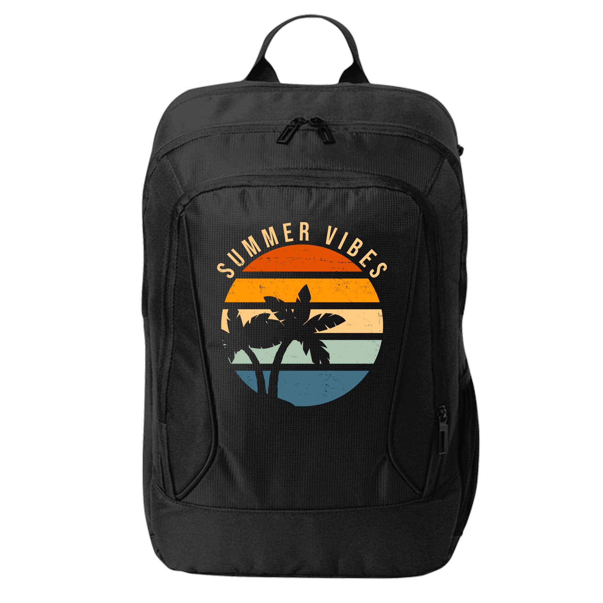 Summer Vibes Retro Sunset Tropical City Backpack