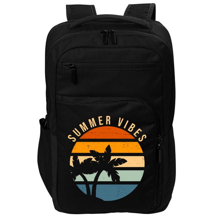 Summer Vibes Retro Sunset Tropical Impact Tech Backpack