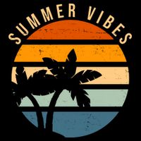 Summer Vibes Retro Sunset Tropical 16 in Basic Backpack