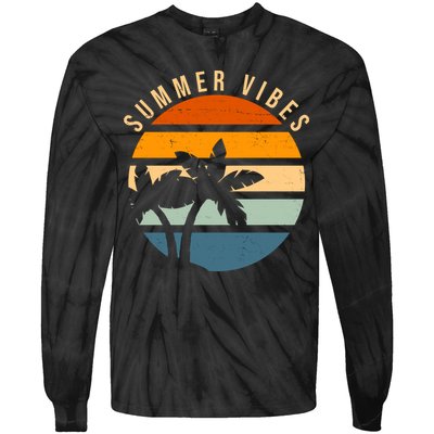 Summer Vibes Retro Sunset Tropical Tie-Dye Long Sleeve Shirt