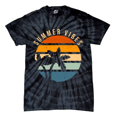 Summer Vibes Retro Sunset Tropical Tie-Dye T-Shirt