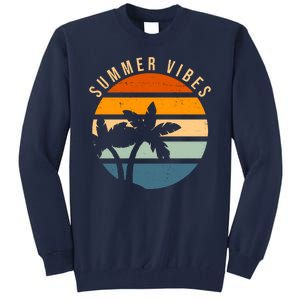 Summer Vibes Retro Sunset Tropical Tall Sweatshirt