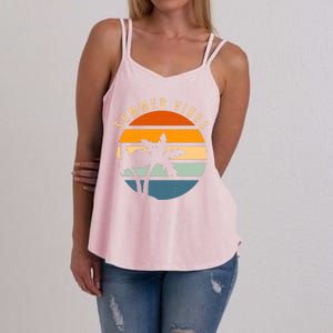 Summer Vibes Retro Sunset Tropical Women's Strappy Tank