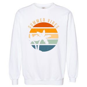 Summer Vibes Retro Sunset Tropical Garment-Dyed Sweatshirt