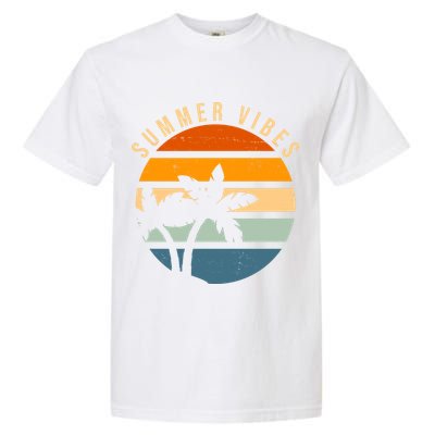 Summer Vibes Retro Sunset Tropical Garment-Dyed Heavyweight T-Shirt