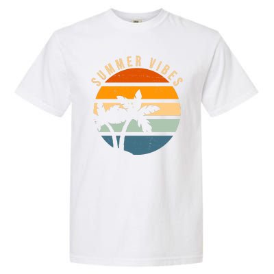 Summer Vibes Retro Sunset Tropical Garment-Dyed Heavyweight T-Shirt