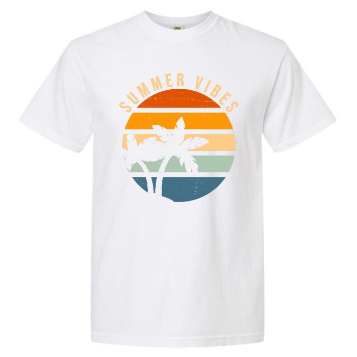 Summer Vibes Retro Sunset Tropical Garment-Dyed Heavyweight T-Shirt