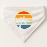 Summer Vibes Retro Sunset Tropical USA-Made Doggie Bandana
