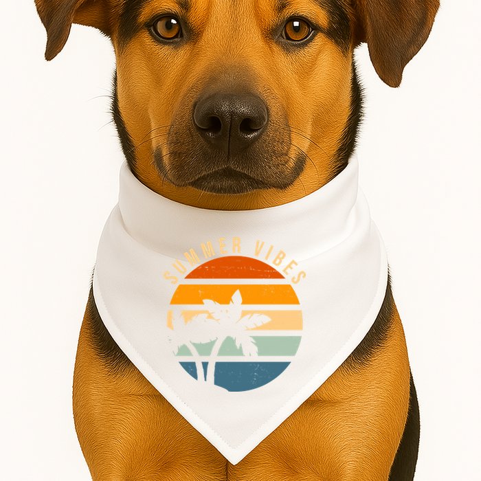 Summer Vibes Retro Sunset Tropical USA-Made Doggie Bandana