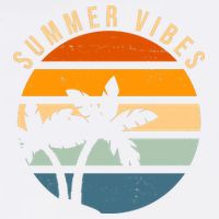 Summer Vibes Retro Sunset Tropical USA-Made Doggie Bandana