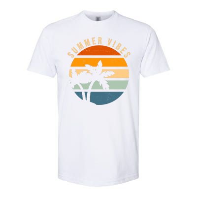 Summer Vibes Retro Sunset Tropical Softstyle® CVC T-Shirt