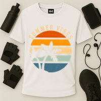 Summer Vibes Retro Sunset Tropical Performance Shirt