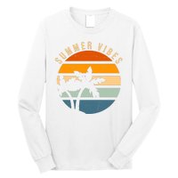 Summer Vibes Retro Sunset Tropical Long Sleeve Shirt