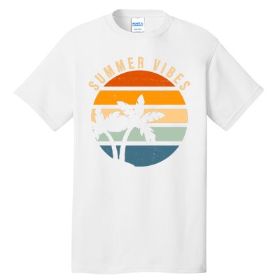 Summer Vibes Retro Sunset Tropical Tall T-Shirt