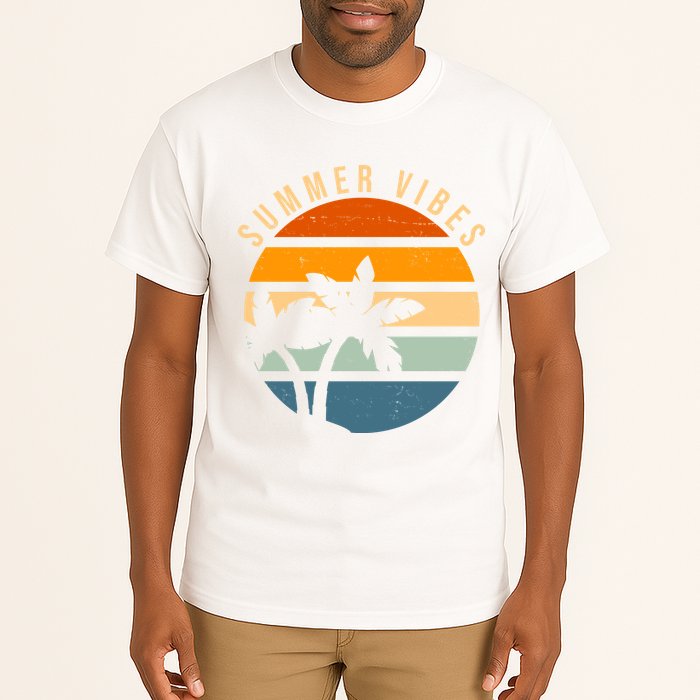 Summer Vibes Retro Sunset Tropical Tall T-Shirt