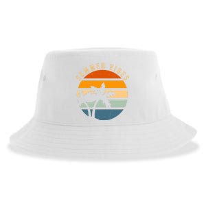 Summer Vibes Retro Sunset Tropical Sustainable Bucket Hat