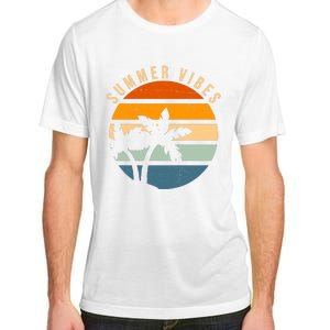 Summer Vibes Retro Sunset Tropical Adult ChromaSoft Performance T-Shirt