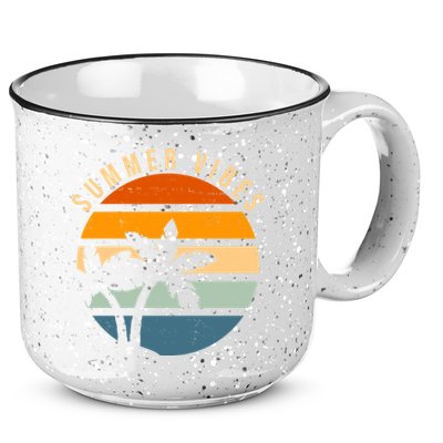 Summer Vibes Retro Sunset Tropical 15oz Campfire Ceramic Mug