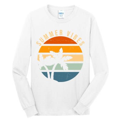 Summer Vibes Retro Sunset Tropical Tall Long Sleeve T-Shirt