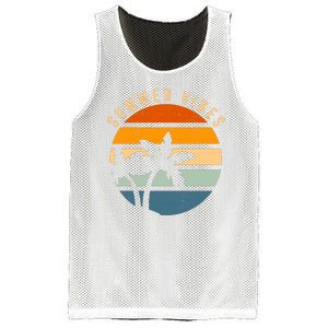 Summer Vibes Retro Sunset Tropical Mesh Reversible Basketball Jersey Tank