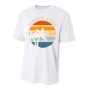 Summer Vibes Retro Sunset Tropical Performance Sprint T-Shirt