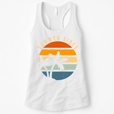 Summer Vibes Retro Sunset Tropical Womens Tank Top