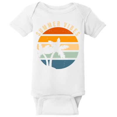 Summer Vibes Retro Sunset Tropical Baby Bodysuit