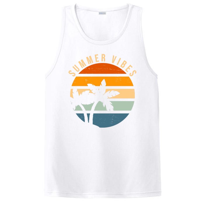 Summer Vibes Retro Sunset Tropical PosiCharge Competitor Tank