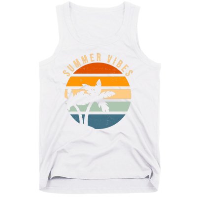 Summer Vibes Retro Sunset Tropical Tank Top