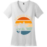 Summer Vibes Retro Sunset Tropical Women's V-Neck T-Shirt
