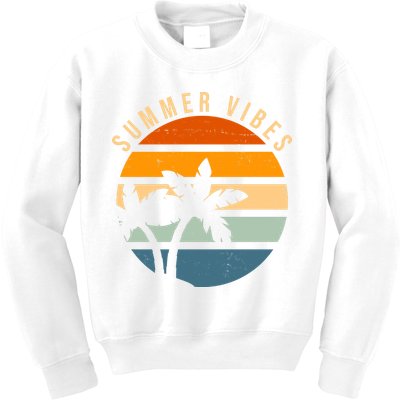 Summer Vibes Retro Sunset Tropical Kids Sweatshirt