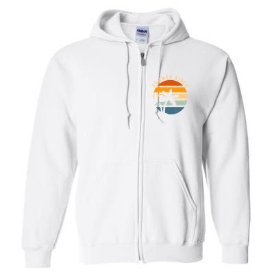 Summer Vibes Retro Sunset Tropical Full Zip Hoodie